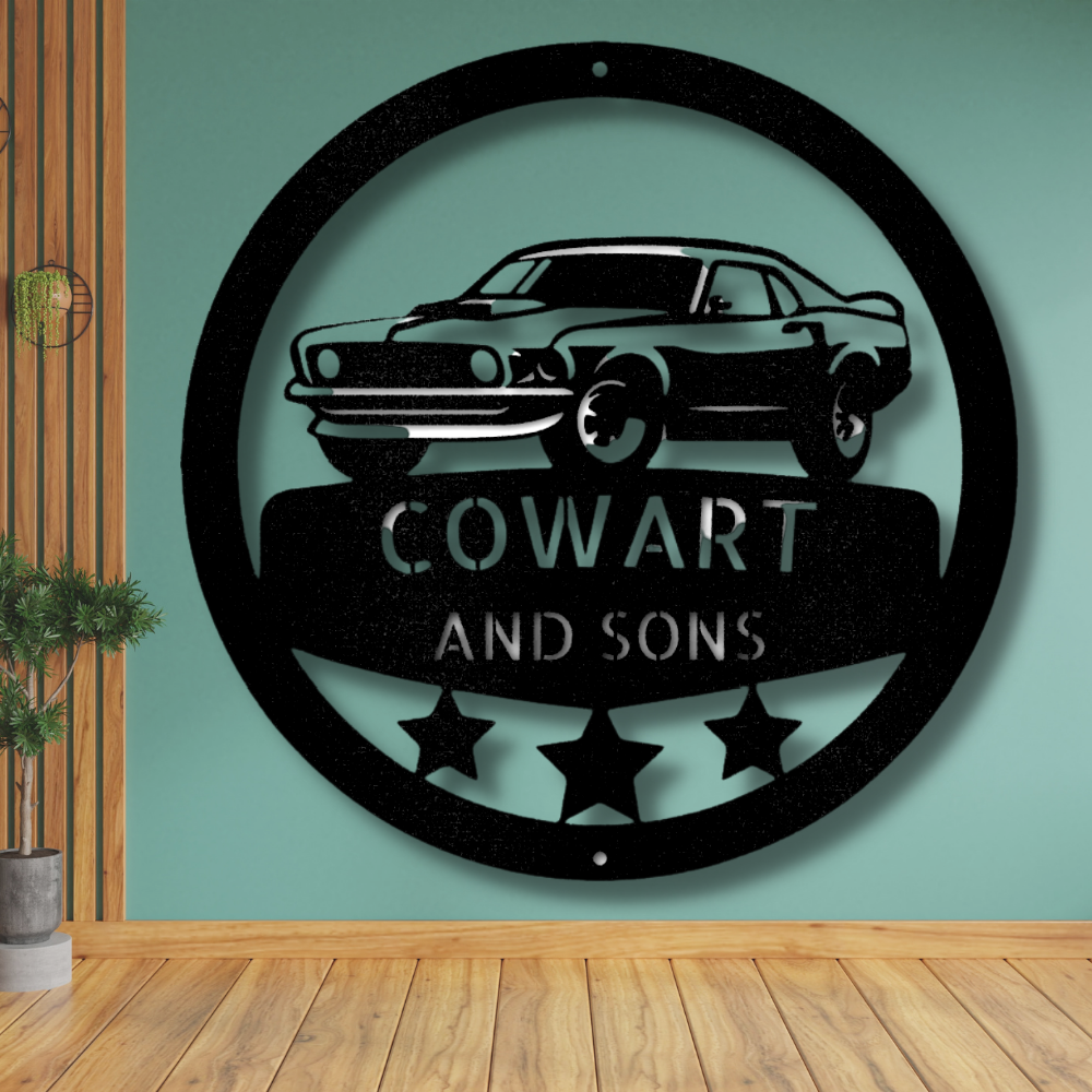 Customizable Muscle Car Metal Sign, Personalized Hot Rod Garage Decor, Muscle Car Wall Hanging, Birthday Gift For Mechanic Husband, Fathers Day Gift For Him.