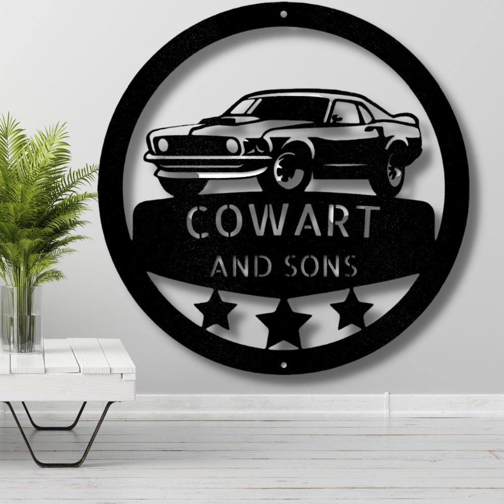 Customizable Muscle Car Metal Sign, Personalized Hot Rod Garage Decor, Muscle Car Wall Hanging, Birthday Gift For Mechanic Husband, Fathers Day Gift For Him.
