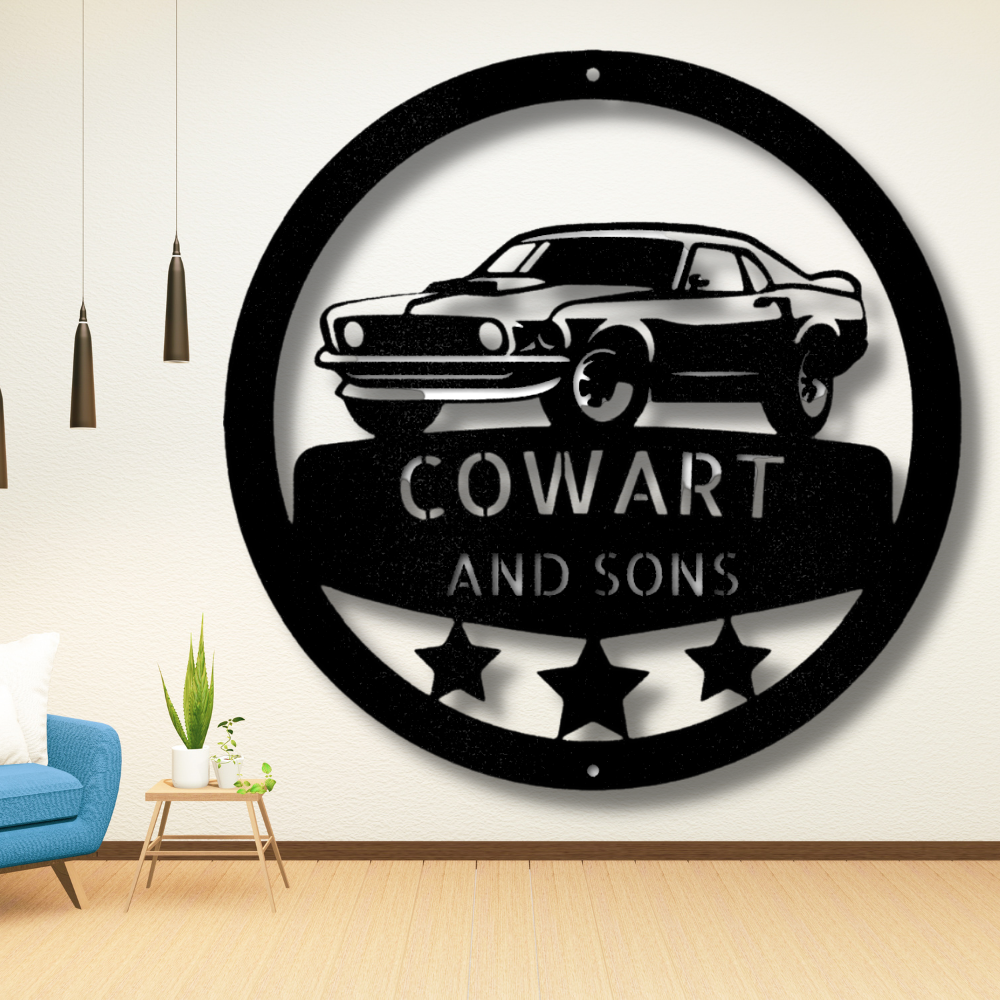 Customizable Muscle Car Metal Sign, Personalized Hot Rod Garage Decor, Muscle Car Wall Hanging, Birthday Gift For Mechanic Husband, Fathers Day Gift For Him.