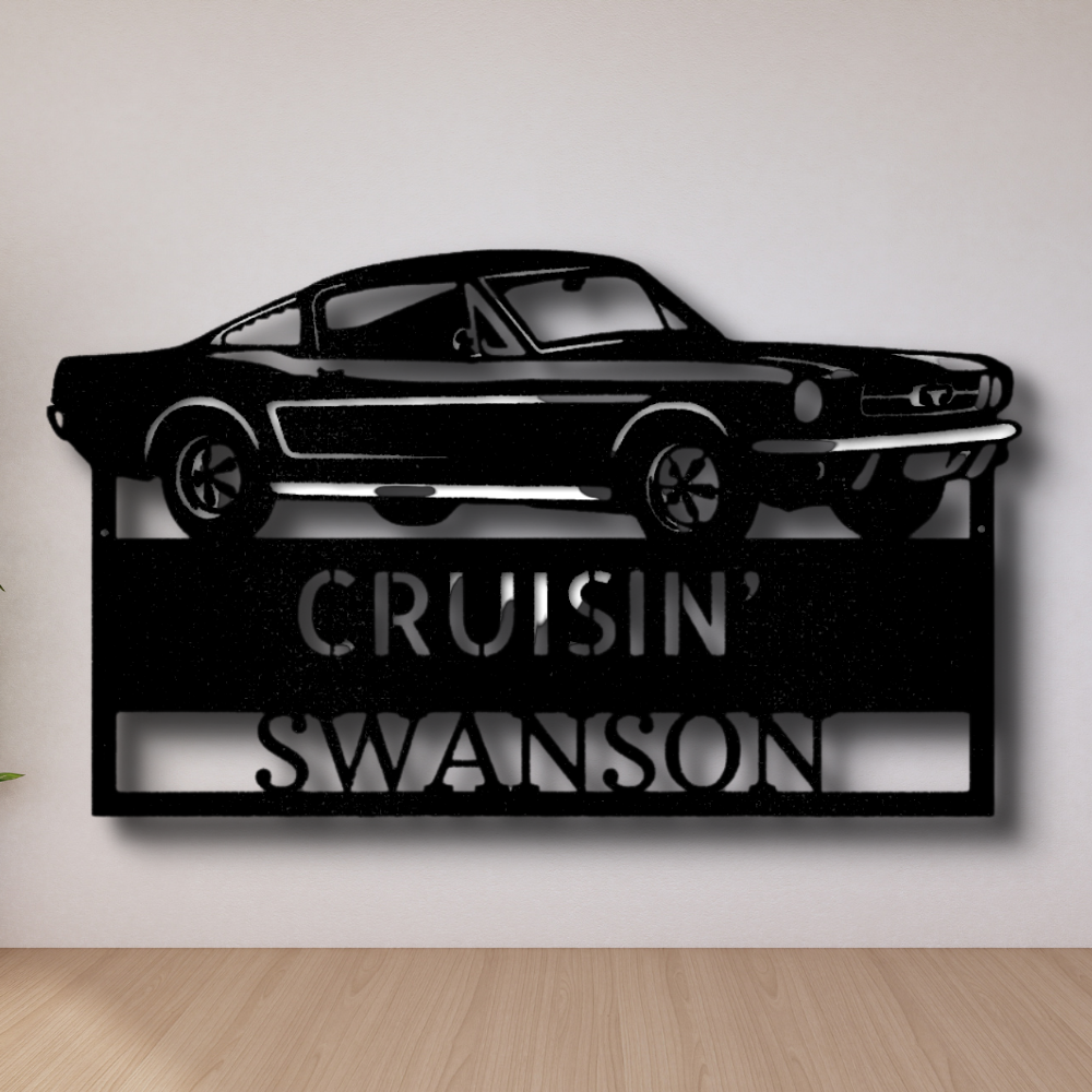 Hear The Roar Metal Sign, Custom Classic Muscle car Art, Wall Hangings, Interior Outdoor Decor, Car Lover Gift.