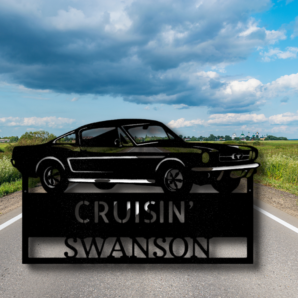 Hear The Roar Metal Sign, Custom Classic Muscle car Art, Wall Hangings, Interior Outdoor Decor, Car Lover Gift.