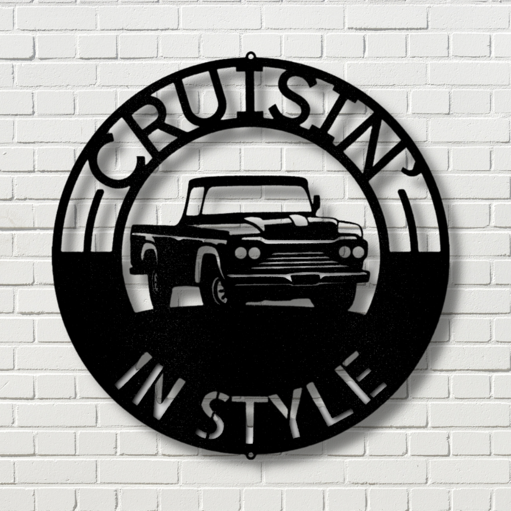 Personalized Classic Pickup Truck Metal Sign, Pickup Truck Metal Sign Art, Indoor Outdoor Decor, Housewarming Gift For Car Loving Dad, Wall Hanging Art.