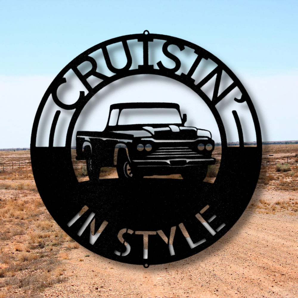 Personalized Classic Pickup Truck Metal Sign, Pickup Truck Metal Sign Art, Indoor Outdoor Decor, Housewarming Gift For Car Loving Dad, Wall Hanging Art.