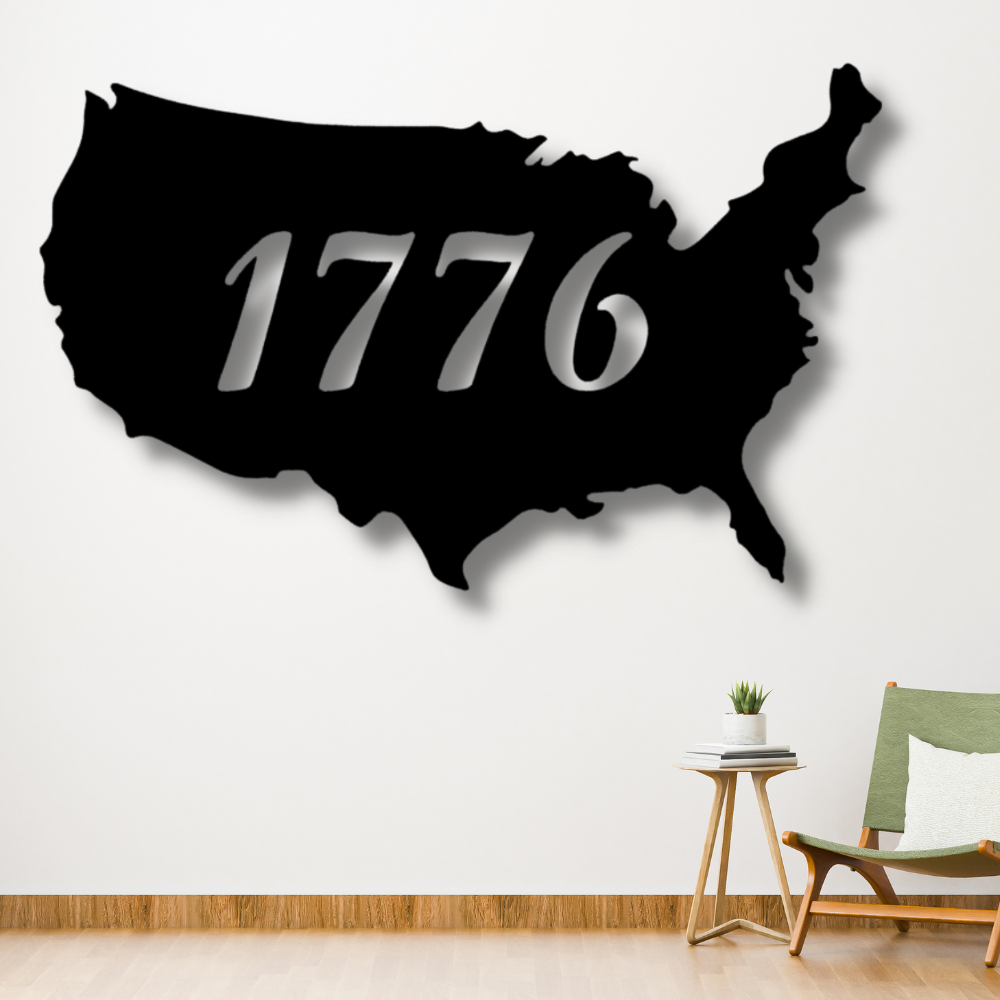 1776 Metal Sign, U.S.A Metal Art Decoration, Home Wall Hangings Gift For Patriotic Mom, Housewarming Gift for Her.