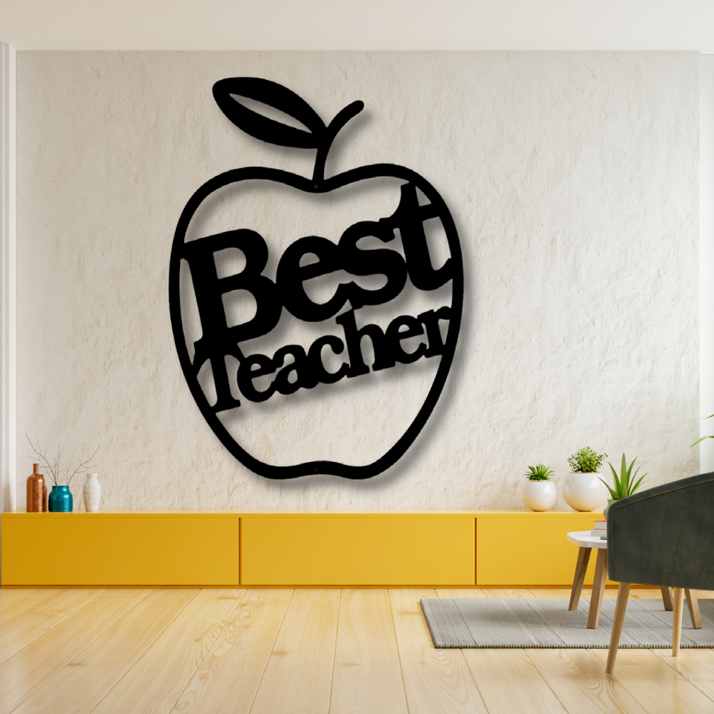 Best Teacher Metal Sign, Living Room Wall Art Decor, Appreciation Gift For Her, Birthday Gift For Teacher Mom, Indoor Wall Hangings, Housewarming Gift
