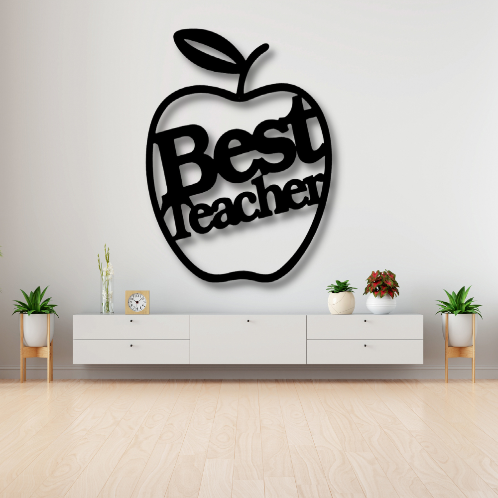 Best Teacher Metal Sign, Living Room Wall Art Decor, Appreciation Gift For Her, Birthday Gift For Teacher Mom, Indoor Wall Hangings, Housewarming Gift
