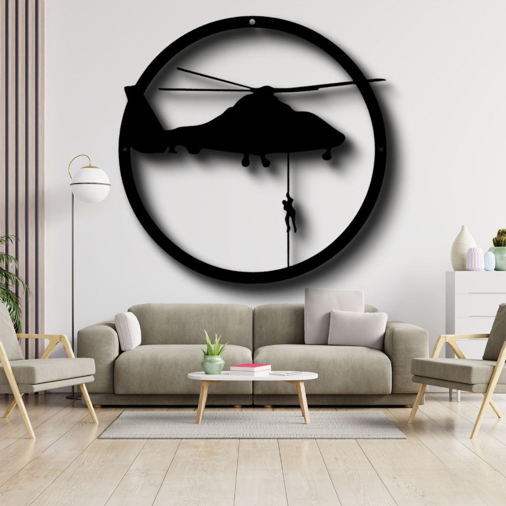 Helicopter Drop Metal Sign, Helicopter Drop Wall Hanging Gift For Veteran Dad, Housewarming Gift For Him, Birthday Gift For Him, Living Room Wall Art