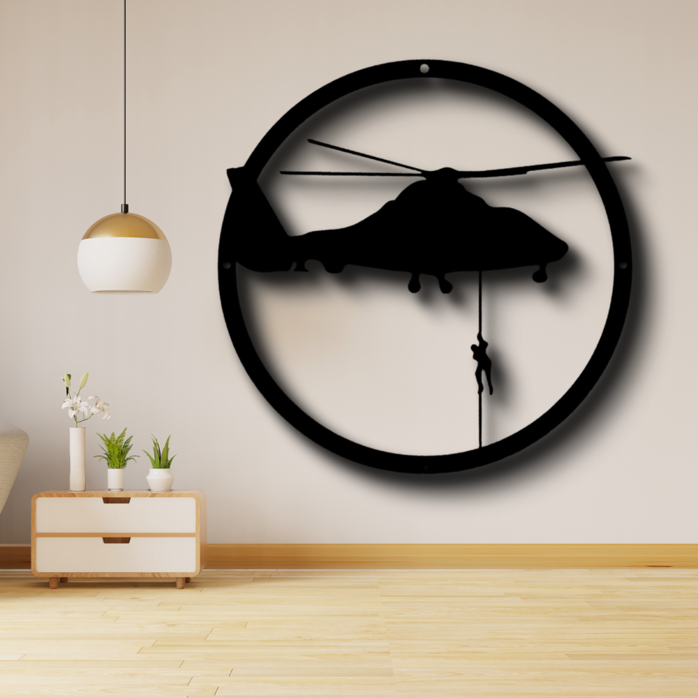 Helicopter Drop Metal Sign, Helicopter Drop Wall Hanging Gift For Veteran Dad, Housewarming Gift For Him, Birthday Gift For Him, Living Room Wall Art