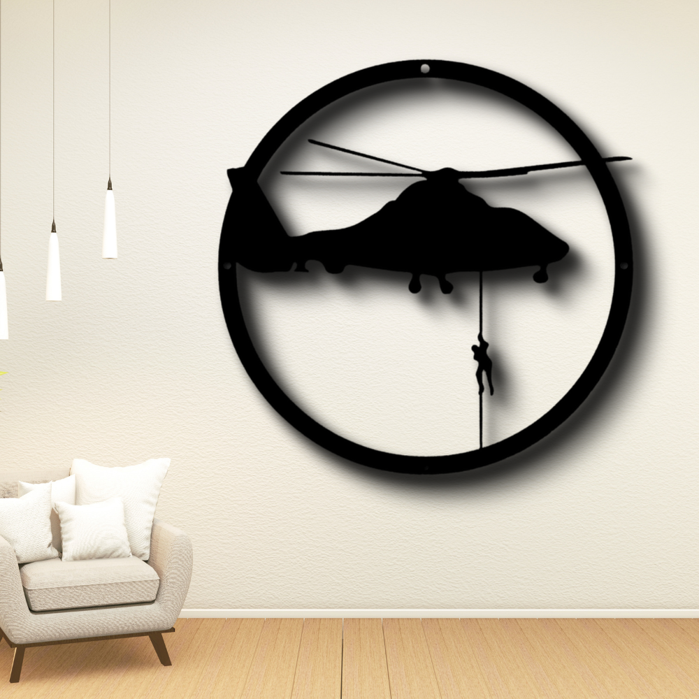 Helicopter Drop Metal Sign, Helicopter Drop Wall Hanging Gift For Veteran Dad, Housewarming Gift For Him, Birthday Gift For Him, Living Room Wall Art