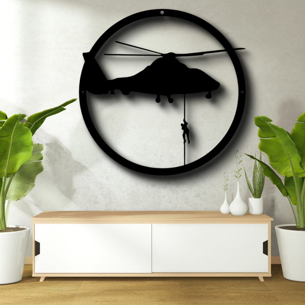 Helicopter Drop Metal Sign, Helicopter Drop Wall Hanging Gift For Veteran Dad, Housewarming Gift For Him, Birthday Gift For Him, Living Room Wall Art