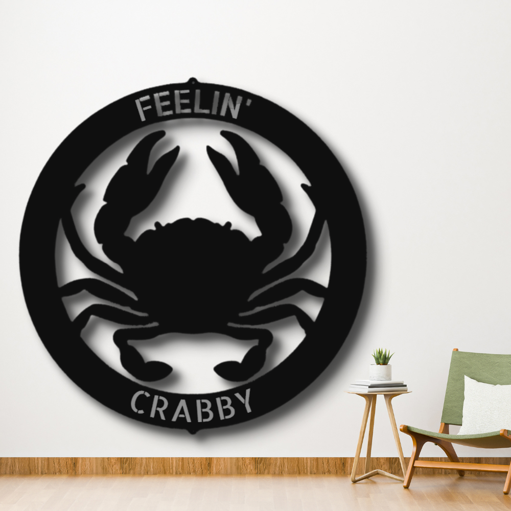 Personalized Crab Ring Metal Sign, Custom Crab Ring Metal Art Wall Decor, Living Room decoration. Housewarming Gift For Him, Cabin Wall Hanging, Fireplace Decor,