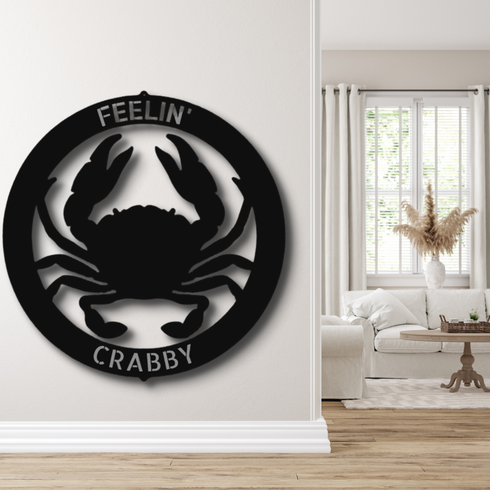Personalized Crab Ring Metal Sign, Custom Crab Ring Metal Art Wall Decor, Living Room decoration. Housewarming Gift For Him, Cabin Wall Hanging, Fireplace Decor,