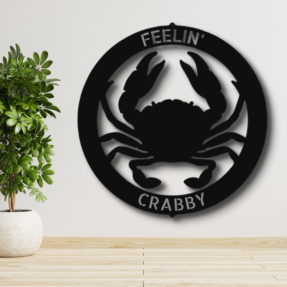 Personalized Crab Ring Metal Sign, Custom Crab Ring Metal Art Wall Decor, Living Room decoration. Housewarming Gift For Him, Cabin Wall Hanging, Fireplace Decor,