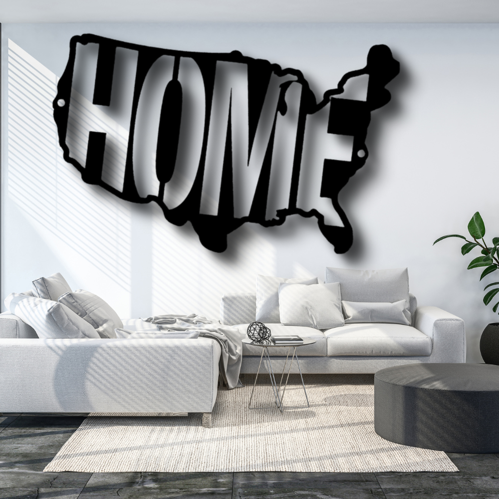 USA Map Home Metal Sign, USA Map Living Room Decoration, Metal Artwork Wall Hanging, Housewarming Metal Wall Hangings, Fathers Day Gift For Him, Birthday Gift For Him.