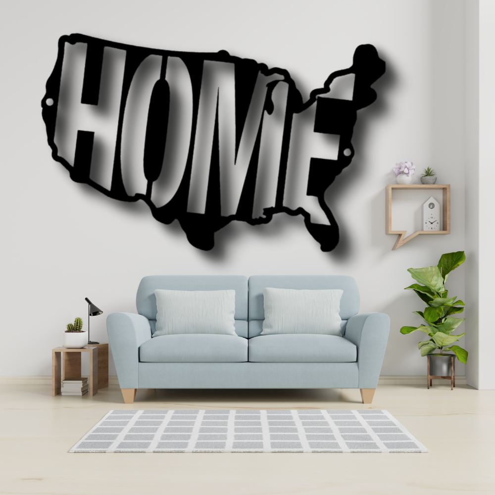 USA Map Home Metal Sign, USA Map Living Room Decoration, Metal Artwork Wall Hanging, Housewarming Metal Wall Hangings, Fathers Day Gift For Him, Birthday Gift For Him.