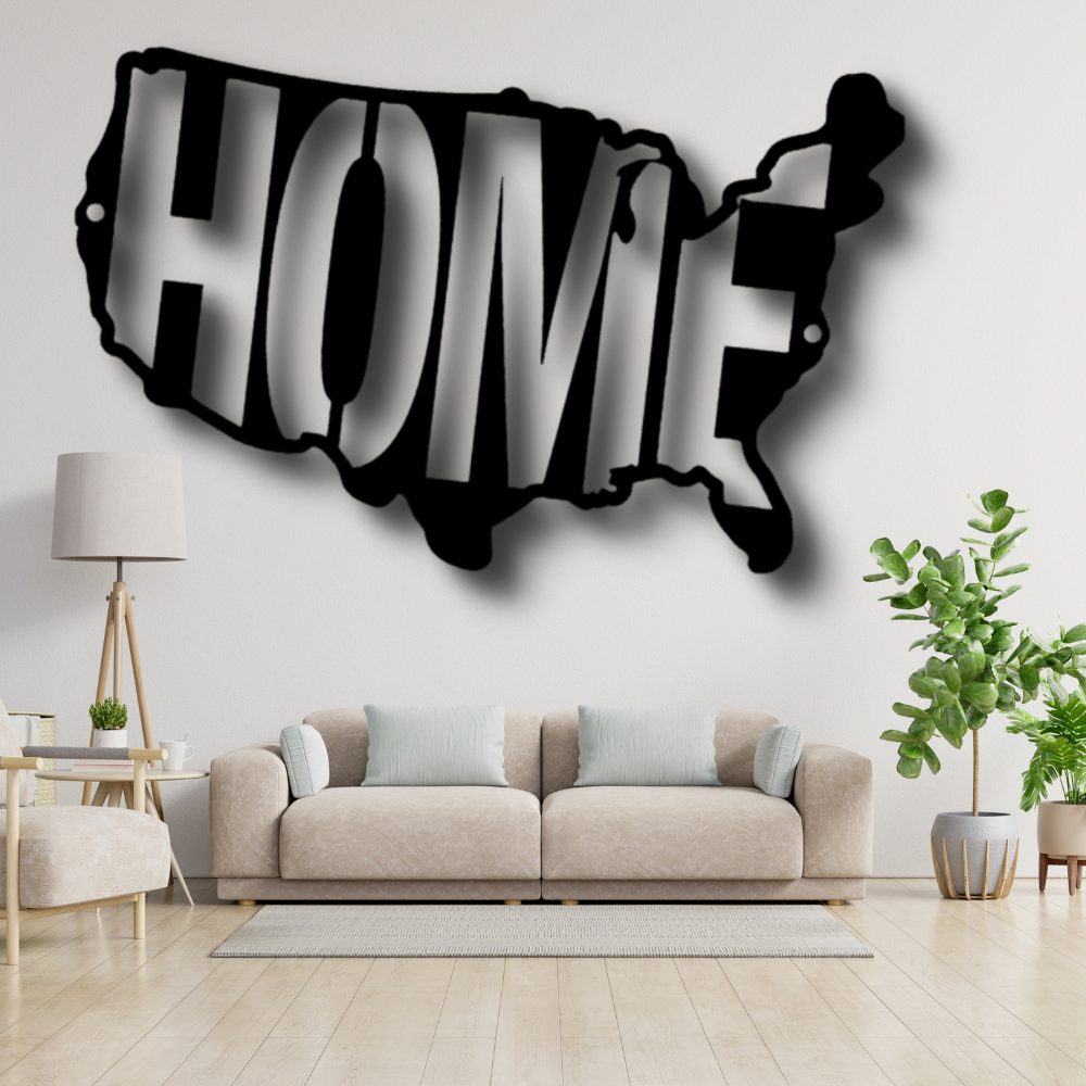 USA Map Home Metal Sign, USA Map Living Room Decoration, Metal Artwork Wall Hanging, Housewarming Metal Wall Hangings, Fathers Day Gift For Him, Birthday Gift For Him.