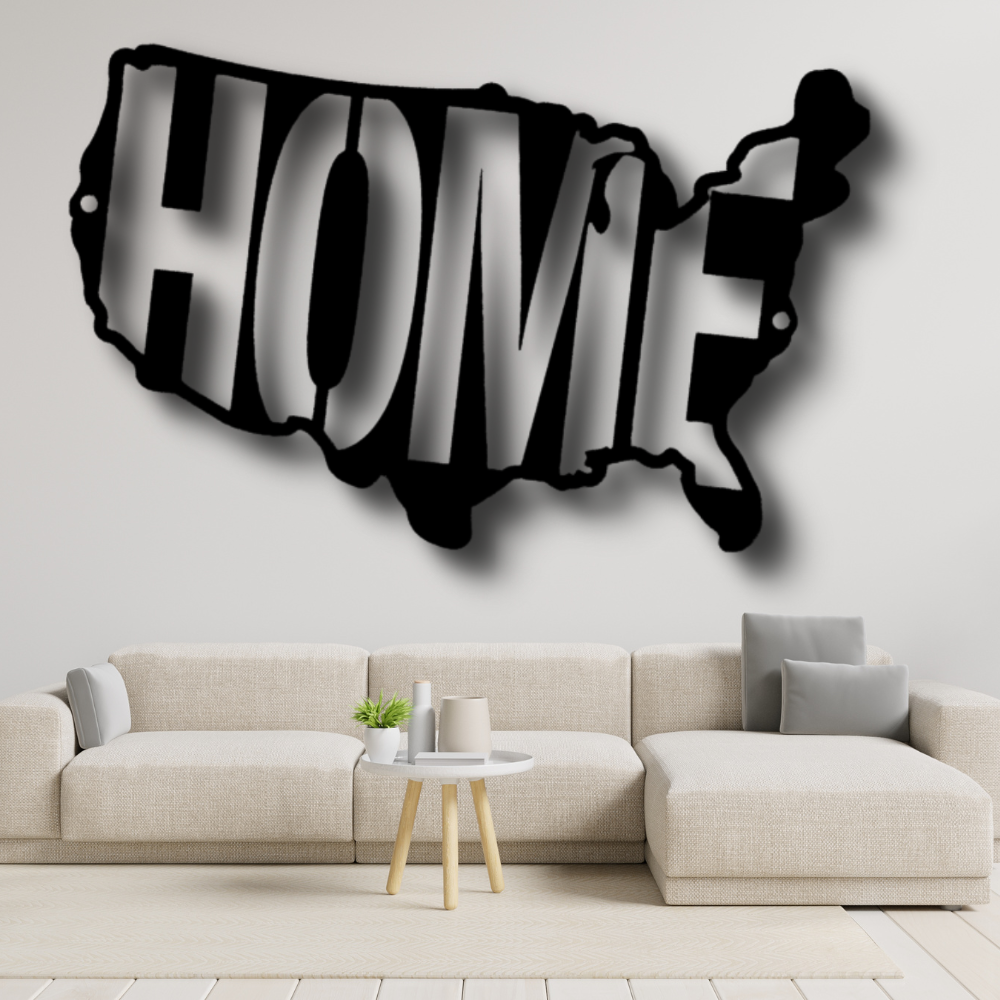 USA Map Home Metal Sign, USA Map Living Room Decoration, Metal Artwork Wall Hanging, Housewarming Metal Wall Hangings, Fathers Day Gift For Him, Birthday Gift For Him.