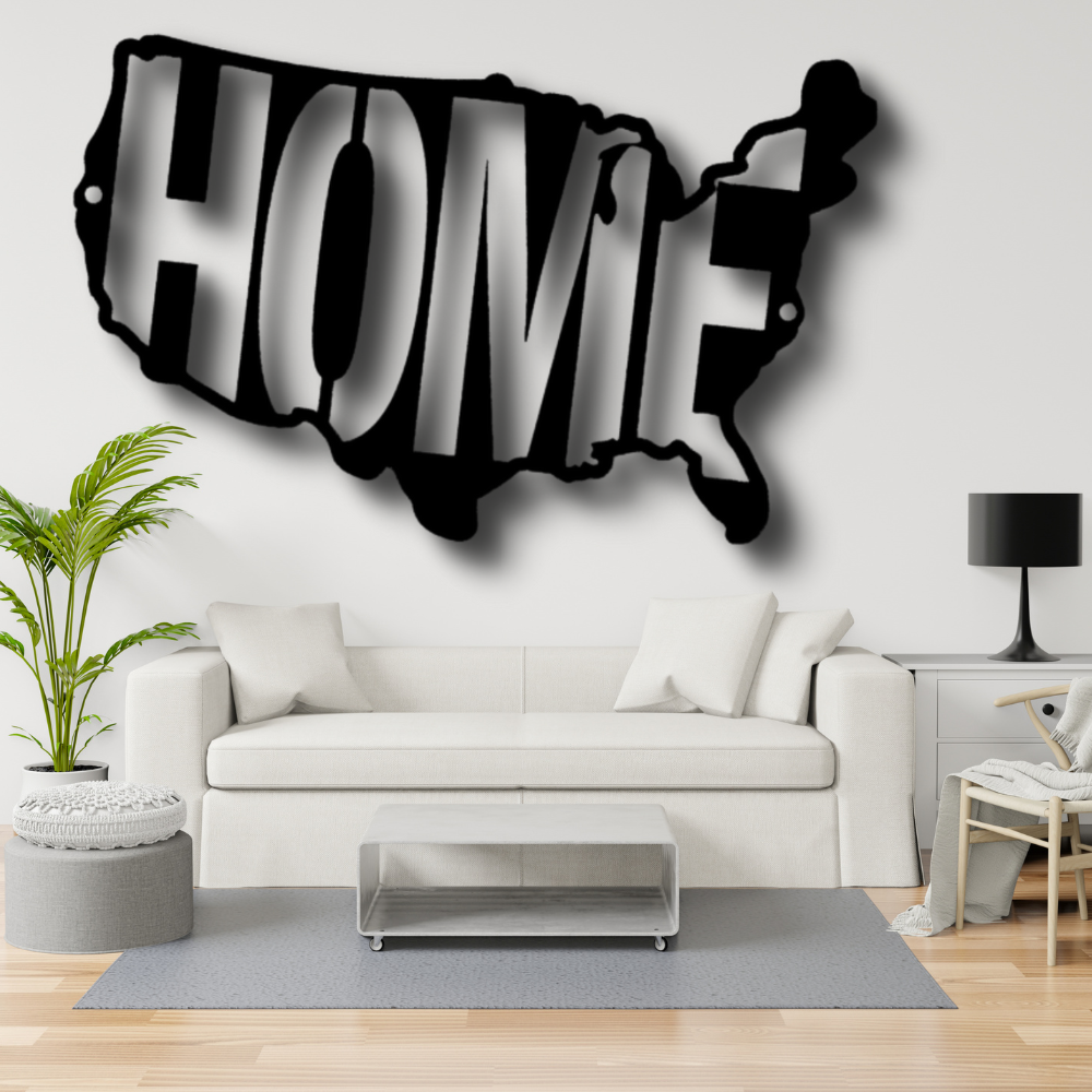 USA Map Home Metal Sign, USA Map Living Room Decoration, Metal Artwork Wall Hanging, Housewarming Metal Wall Hangings, Fathers Day Gift For Him, Birthday Gift For Him.