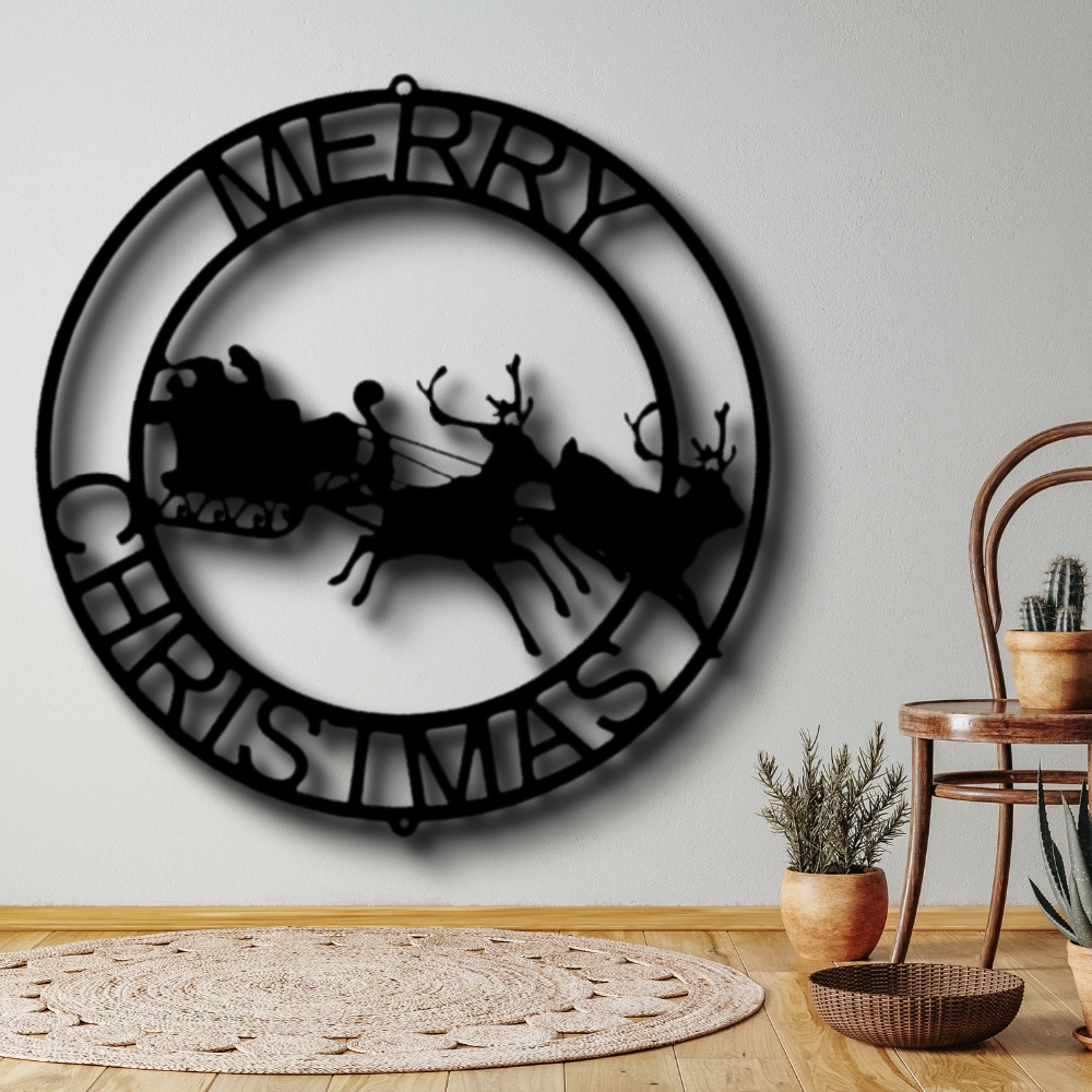 Personalized Christmas Cheer Metal Sign, Custom Reindeer Metal Art Decor, Christmas Holidays Wall Decor, Winter Holidays Wall Art Sign