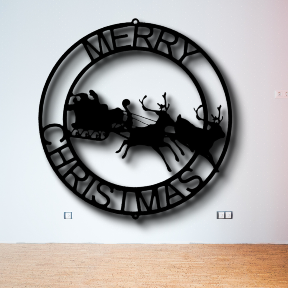 Personalized Christmas Cheer Metal Sign, Custom Reindeer Metal Art Decor, Christmas Holidays Wall Decor, Winter Holidays Wall Art Sign