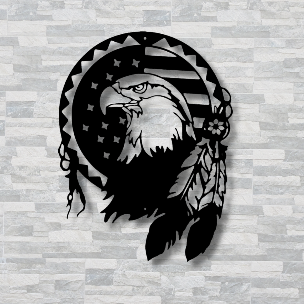 American Native Eagle Steel Metal Art, Eagle Metal Sign, Housewarming Gift, Fathers Day Gift, Home or Cabin Decor