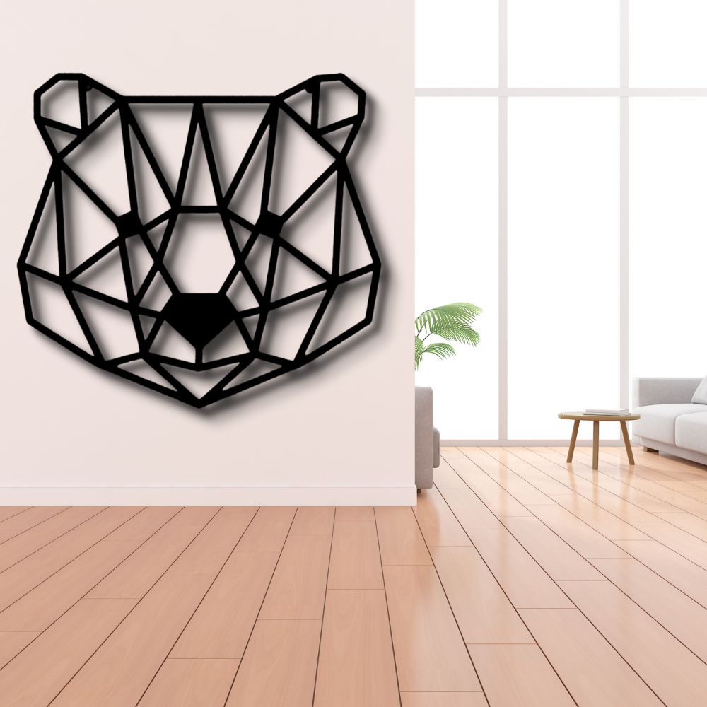 Geometric Bear Metal Sign, Geometric Bear Wall Art Decor Gift For Him, Cabin Wall Hanging, Indoor Outdoor Wall, Living Room Wall Art Decoration.