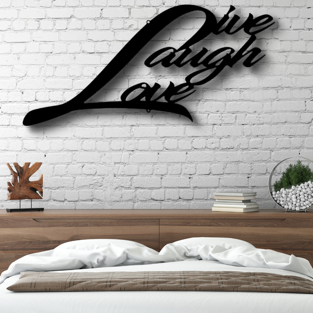 Live Laugh Love Quote Metal Sign, Live Laugh Love Quote Wall Art Decor, Living Room Wall Art Decoration, Indoor Outdoor Wall Hanging, Birthday Gift For Amazing Wife, Housewarming Gift For Her