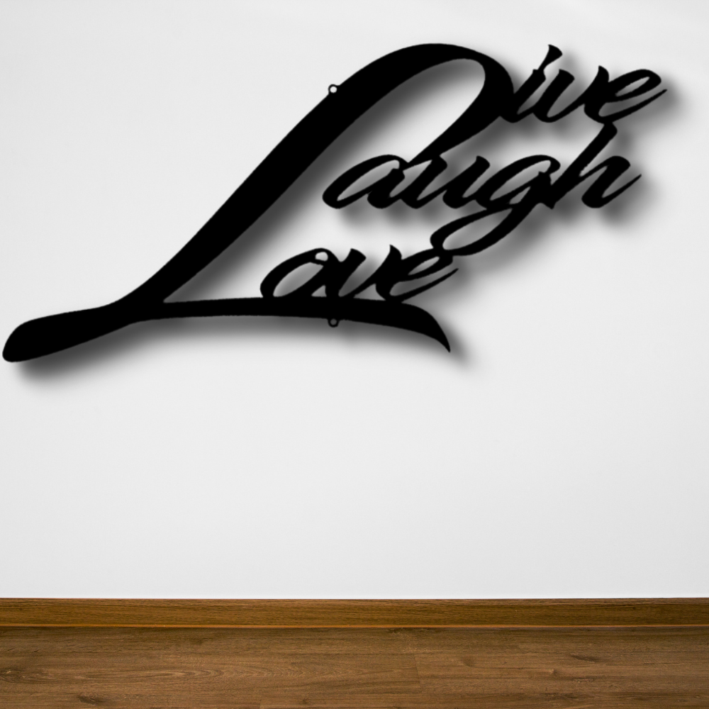 Live Laugh Love Quote Metal Sign, Live Laugh Love Quote Wall Art Decor, Living Room Wall Art Decoration, Indoor Outdoor Wall Hanging, Birthday Gift For Amazing Wife, Housewarming Gift For Her