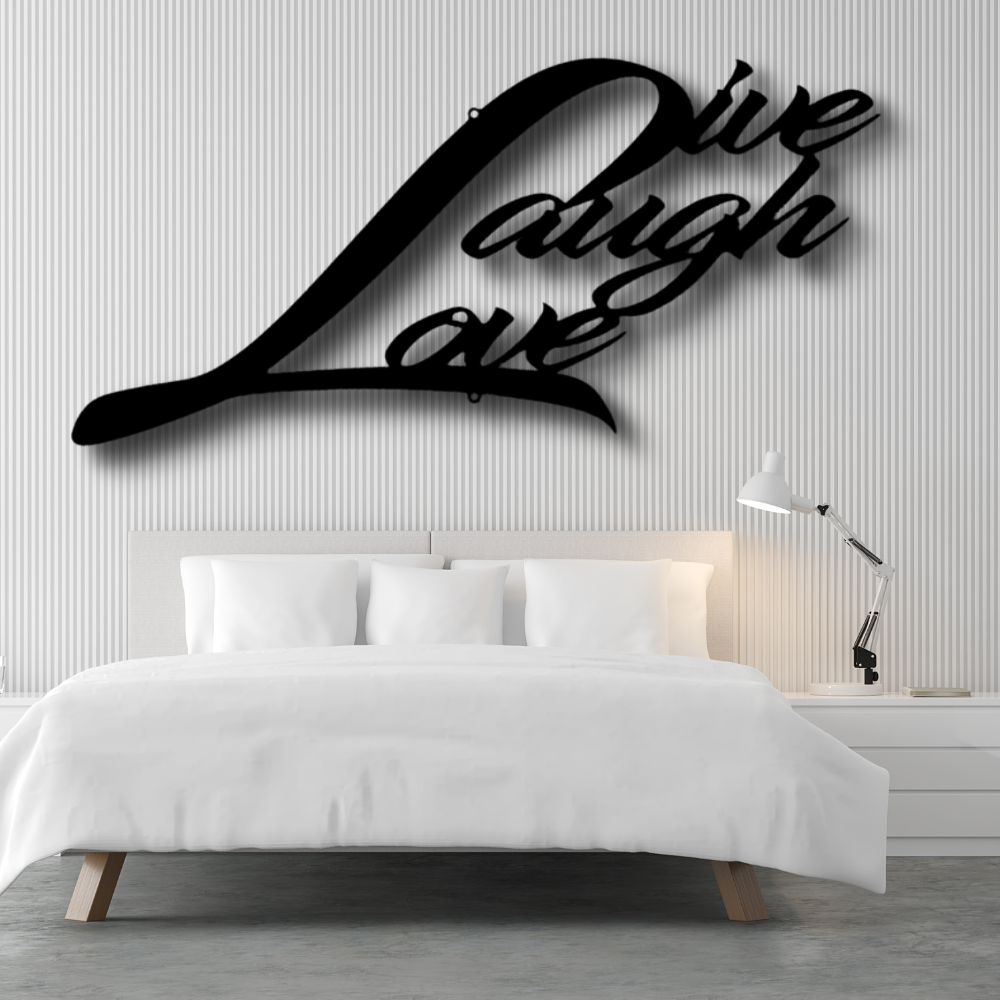 Live Laugh Love Quote Metal Sign, Live Laugh Love Quote Wall Art Decor, Living Room Wall Art Decoration, Indoor Outdoor Wall Hanging, Birthday Gift For Amazing Wife, Housewarming Gift For Her
