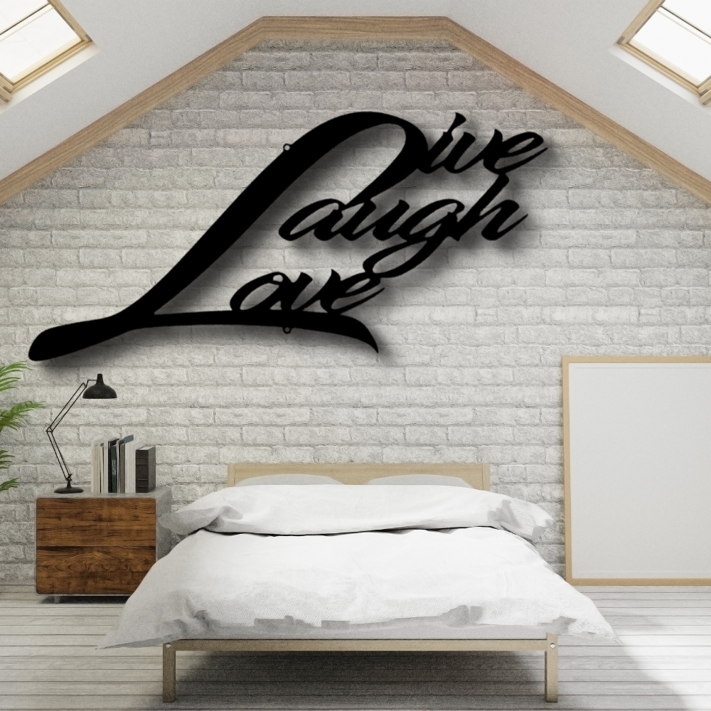 Live Laugh Love Quote Metal  Sign, Live Laugh Love Quote Wall Art Decor, Living Room Wall Art Decoration, Indoor Outdoor Wall Hanging, Birthday Gift For Amazing Wife, Housewarming Gift For Her