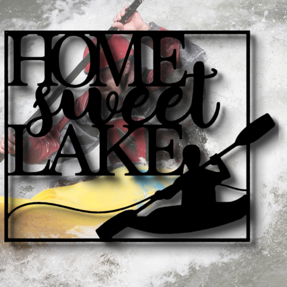 Home Sweet Lake Quote Kayaking Metal Art Sign, Sweet Home Wall Art Decor, Living Room Wall Art Sign, Housewarming Gift For Her