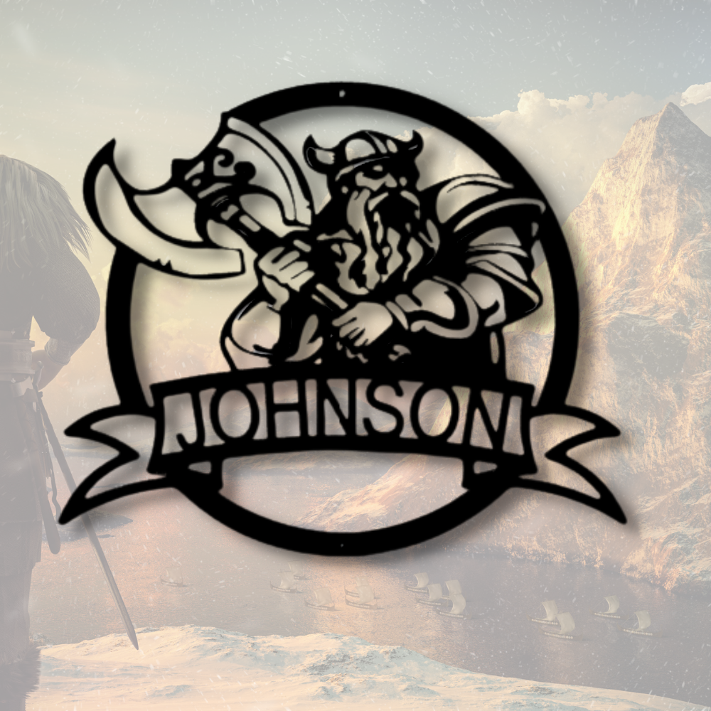 Custom Viking Metal Monogram, Scandinavian Metal Wall Decor, Christmas Gift, Farmhouse Wall Art