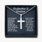 Godmother & Godson Gift Necklace, Personalized Cross Necklace Gift for Godmother, Confirmation, Graduation Birthday