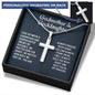 Godmother & Goddaughter Gift Personalized Cross Necklace, Gift for Baptism, Confirmation, Graduation Birthday