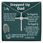 To My Stepped Up Dad, CZ Cross Necklace, Birthday Gift, Christmas Gift For Him