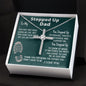 To My Stepped Up Dad, CZ Cross Necklace, Birthday Gift, Christmas Gift For Him