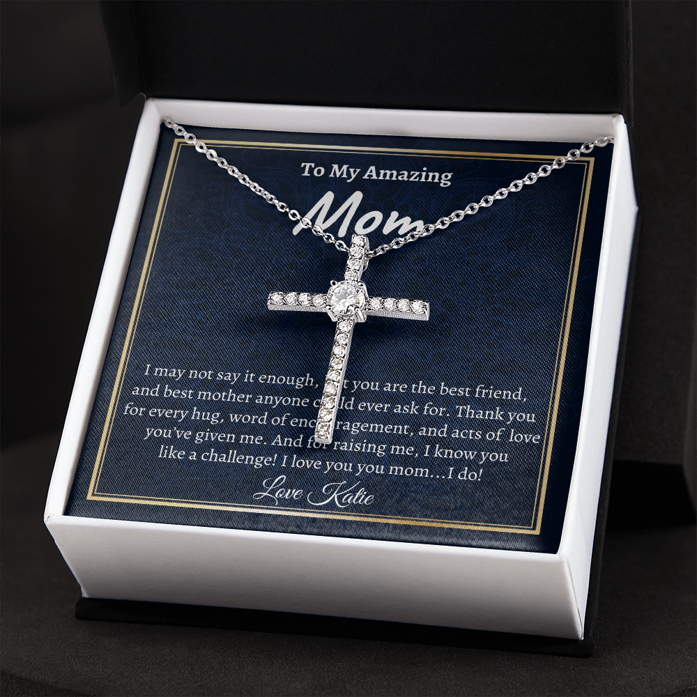 Cross Necklace Mother's Day Gift, Mom Gift From Daughter Necklace, Lovely Necklace, Christmas Gift, Mom Gift Idea, Mom Gift From Son