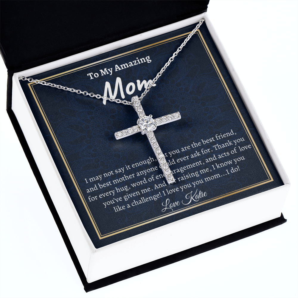 Cross Necklace Mother's Day Gift, Mom Gift From Daughter Necklace, Lovely Necklace, Christmas Gift, Mom Gift Idea, Mom Gift From Son