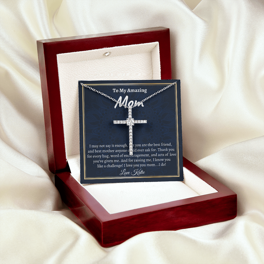 Cross Necklace Mother's Day Gift, Mom Gift From Daughter Necklace, Lovely Necklace, Christmas Gift, Mom Gift Idea, Mom Gift From Son
