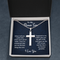 Stepson Gift Men’s Cross Necklace, To My Bonus Son Military Chain Necklace, Bonus Son Birthday Gift, Gift From Stepdad or Stepmom, Christmas Gift