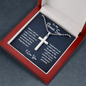 Stepson Gift Men’s Cross Necklace, To My Bonus Son Military Chain Necklace, Bonus Son Birthday Gift, Gift From Stepdad or Stepmom, Christmas Gift