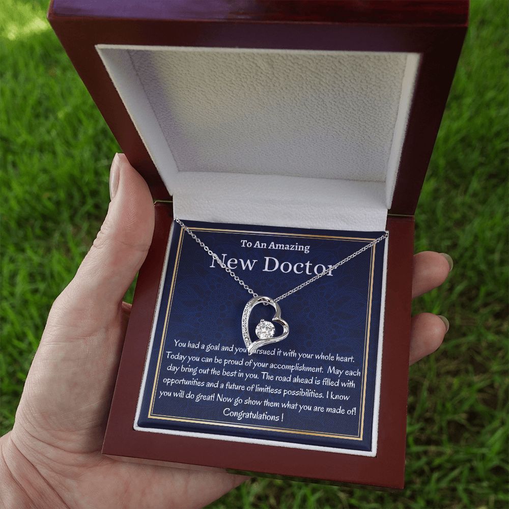 To An Amazing New Doctor Forever Love Necklace, New Doctor Necklace, Graduation Gift For Her, Meaningful Gift, Women Jewelry.