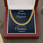 To My Boyfriend Cuban Link Chain, To My Boyfriend On Our First Christmas Together Gift From Girlfriend, Gift For Him