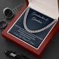 Grandmother And Grandson Gift, Men’s Chain Necklace for Birthday Present or Christmas Gift, Cuban Link Chain Graduation Gift for Grandson