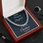 To My Boyfriend Cuban Link Chain, To My Boyfriend On Our First Christmas Together Gift From Girlfriend, Gift For Him