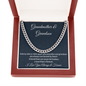 Grandmother And Grandson Gift, Men’s Chain Necklace for Birthday Present or Christmas Gift, Cuban Link Chain Graduation Gift for Grandson
