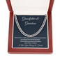 Grandfather And Grandson Gift, Men’s Chain Necklace for Birthday Present or Christmas Gift, Cuban Link Chain Graduation Gift for Grandson