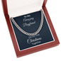 To My Boyfriend Cuban Link Chain, To My Boyfriend On Our First Christmas Together Gift From Girlfriend, Gift For Him