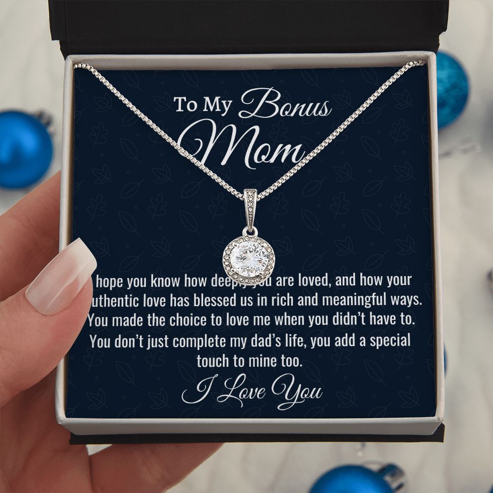 To My Amazing Bonus Mom, Eternal Hope Necklace, Mother In Law Gift, Stepmom Gift, Christmas Gift, Birthday Gift, From Stepdaughter.