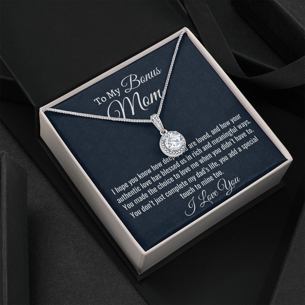 To My Amazing Bonus Mom, Eternal Hope Necklace, Mother In Law Gift, Stepmom Gift, Christmas Gift, Birthday Gift, From Stepdaughter.